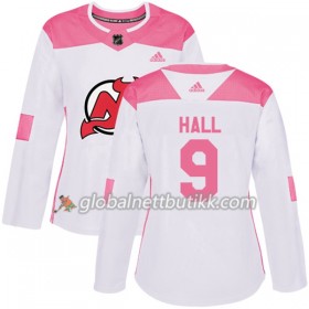 New Jersey Devils Hockeydrakt Taylor Hall 9 2017-2018 Hvit Rosa Fashion Adidas Authentic - Dame
